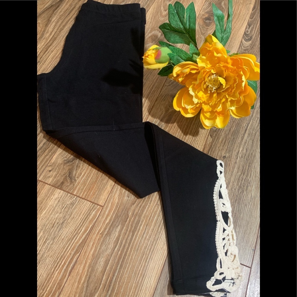 Black leggings with beautiful lace detail